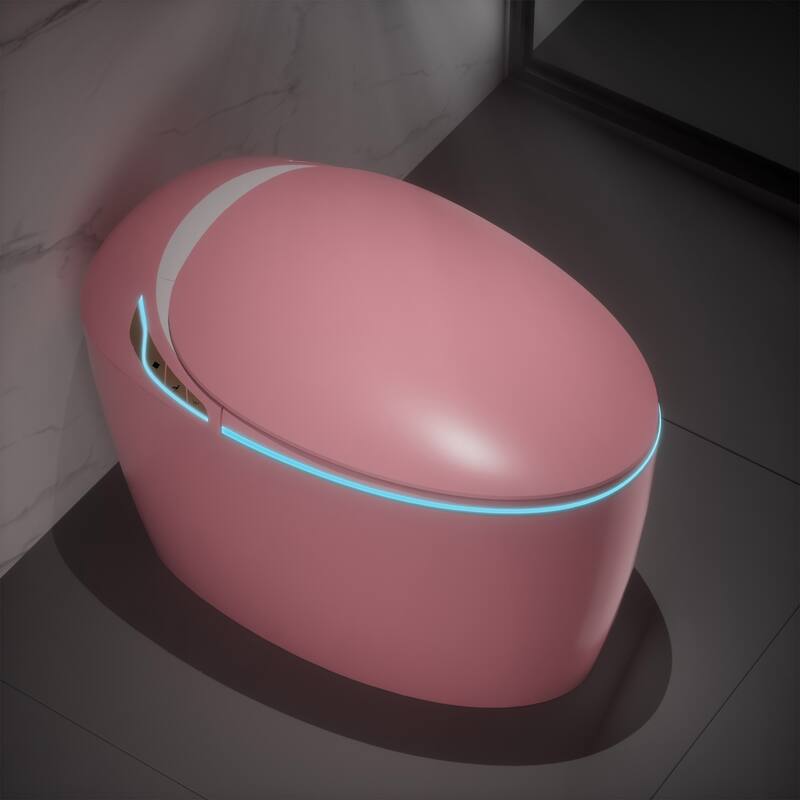 Pink Smart Toilet with Built-in Bidet