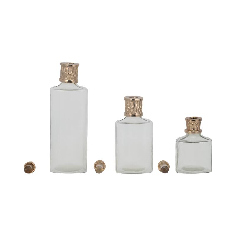 Sagebrook Home 10/13/17H" Talis Glass Bottles, Set of 3