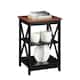 Copper Grove Cranesbill X-Base 3-Tier End Table with Shelves