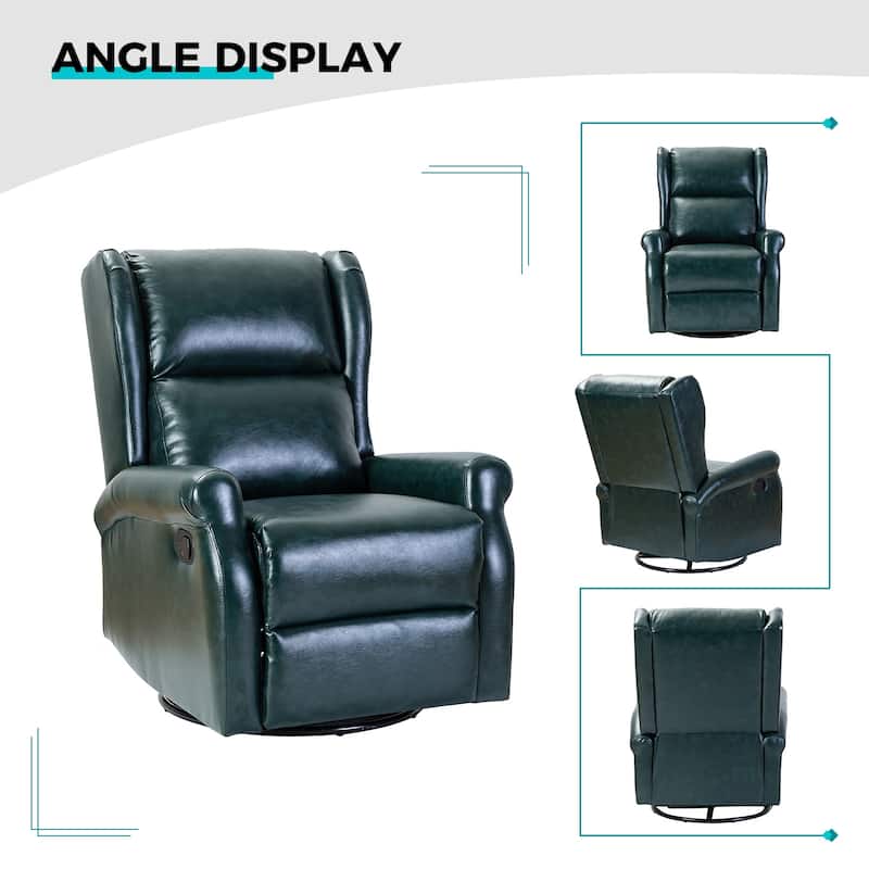 Baksoho Contemporary Faux Leather Swivel Nursery Chair with Metal Base by HULALA HOME