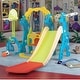 preview thumbnail 12 of 32, 5 in 1 Long Slide w/ Basketball Hoops,Football gate,Ringtoss,Swing Set