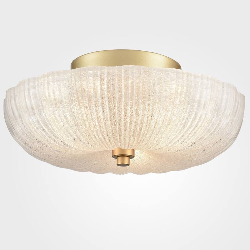 Arusa Modern Ceiling Light W/ 12 Inch Fine Sand Glass Shade, 3-Bulbs