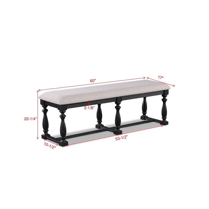Corny Charcoal Fabric Dining Room Set