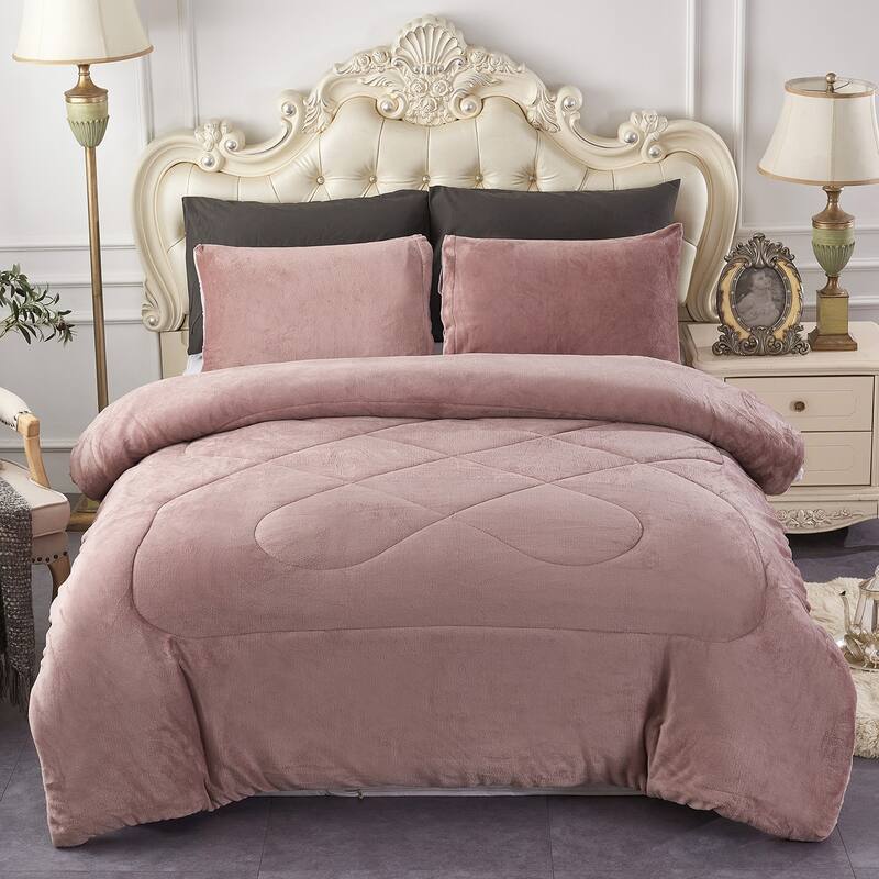 Fleece/ Sherpa Down Alternative 3-piece Comforter Set