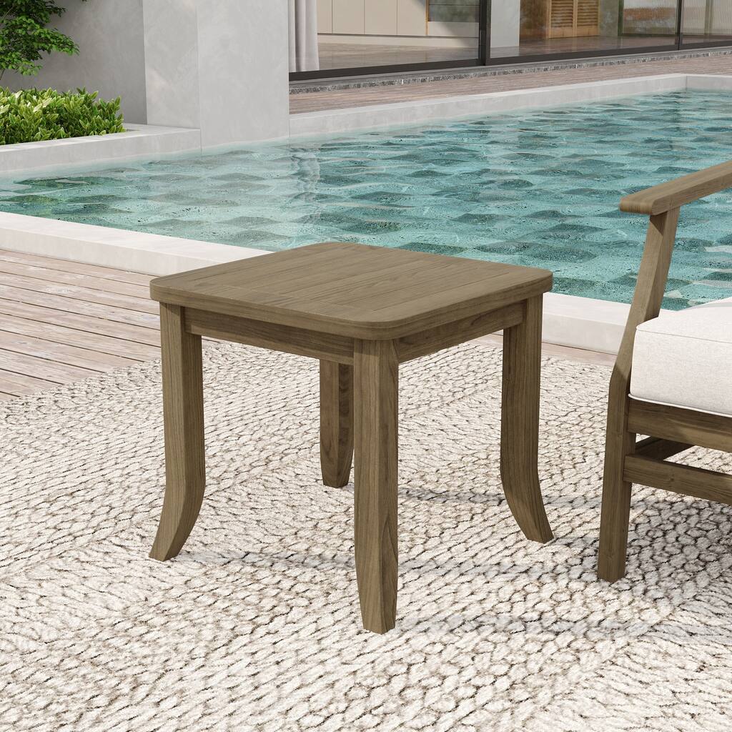 Patio Teak Wood Outdoor Square Side Table