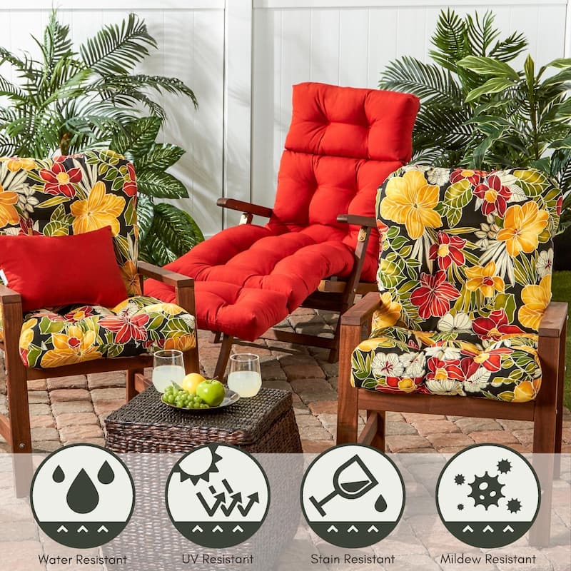 Aloha Floral 42 x 21-inch Outdoor Seat/Back Chair Cushion (Cushion Only)