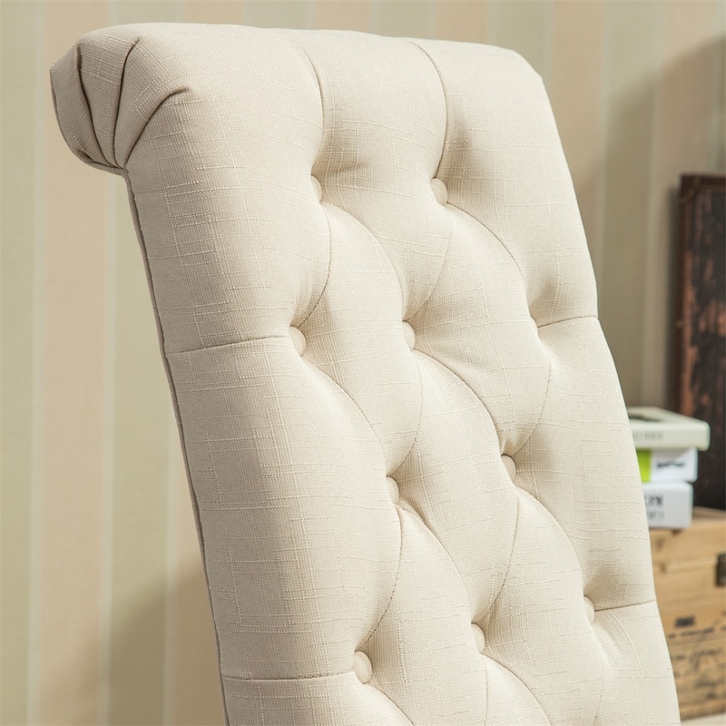 Solid Wood Tufted Parsons Dining Chair (Set of 2)