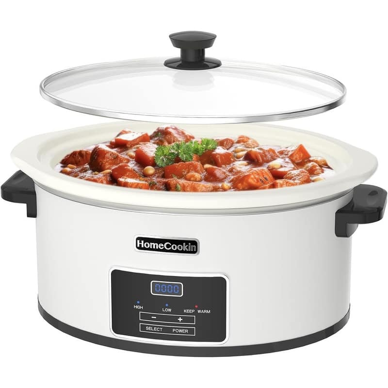 Programmable Slow Cooker with Non-Stick Pot for Family Diet