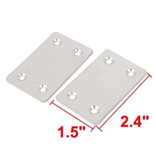 Monrocco 8 Pieces 5 Inch Heavy Duty Mending Plate Straight Corner Brace Brackets Connector Stainless Steel Flat Plate Furniture Repair Fixing Joint with Screws 