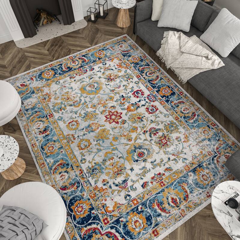 Gematria French Country Floral Indoor Area Rug