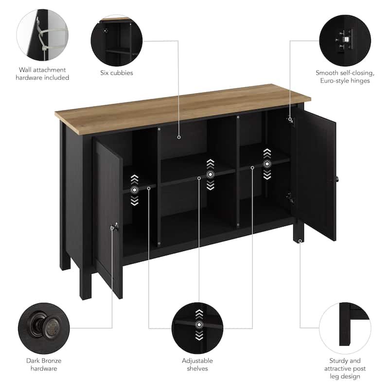 Bush Furniture Mayfield 48W Tall TV Stand Media Console.