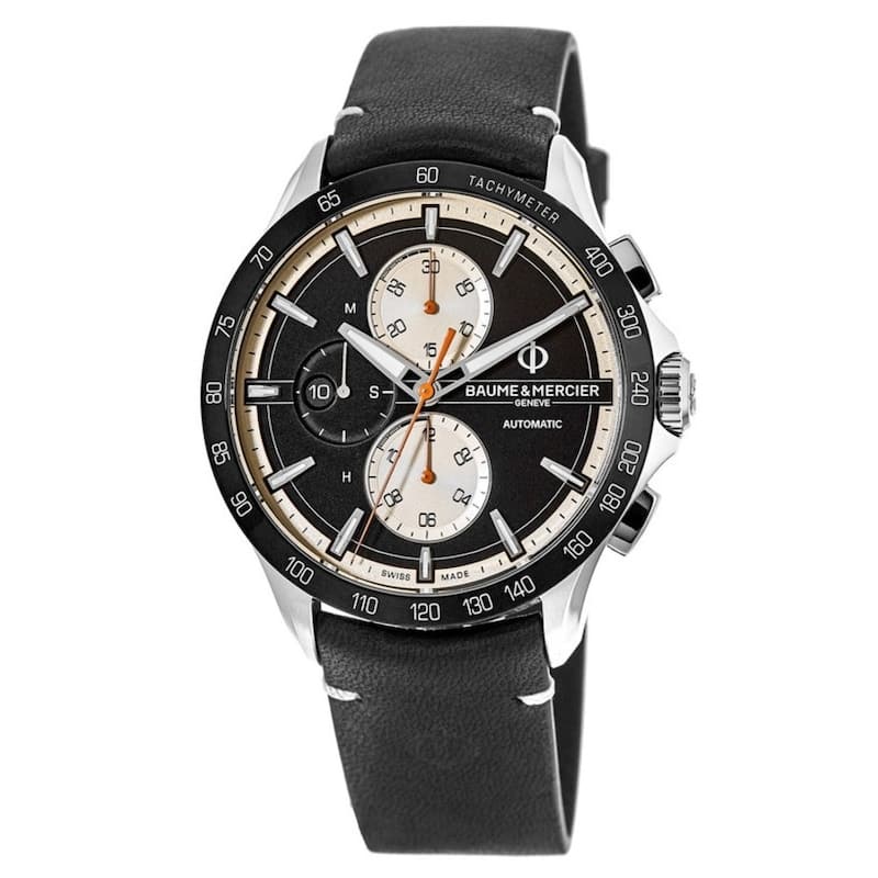 Baume and Mercier Clifton Club Automatic Chronogragh Men's Watch - Black Face, Black Band