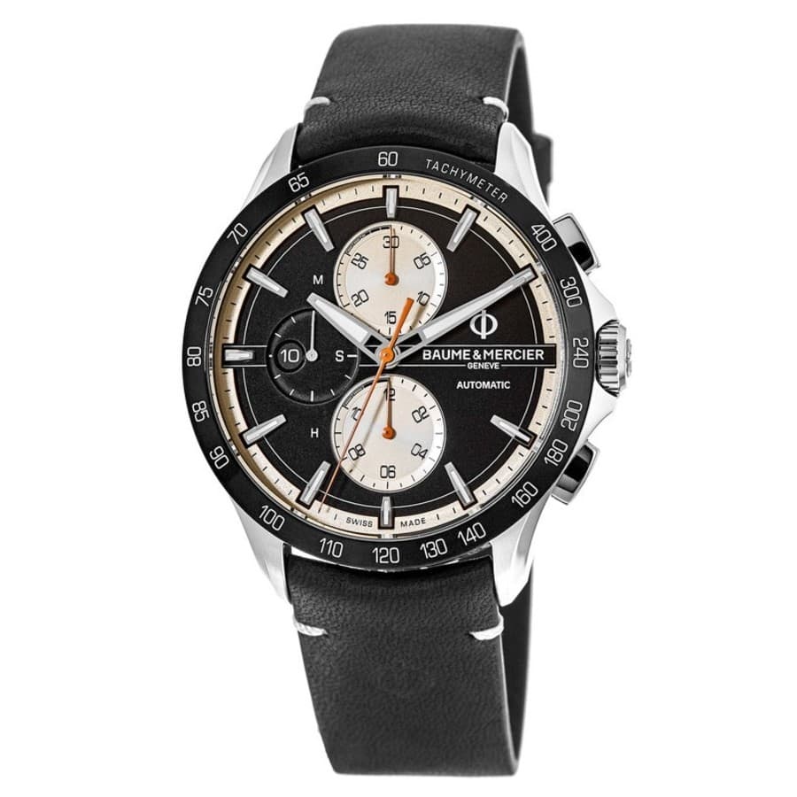 Baume and Mercier Clifton Club Automatic Chronogragh Men's Watch - Black Face, Black Band