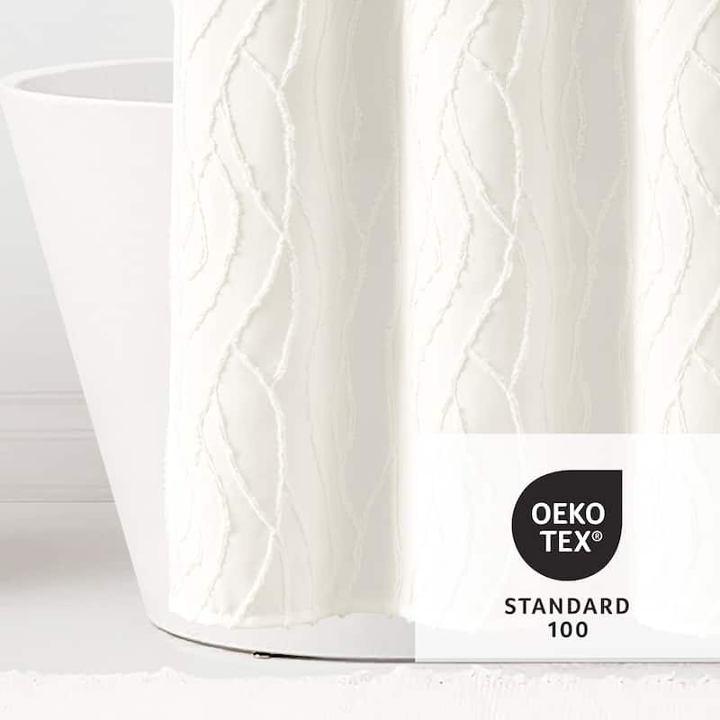 Lush Decor Jacquard Wave Shower Curtain Single 72x72