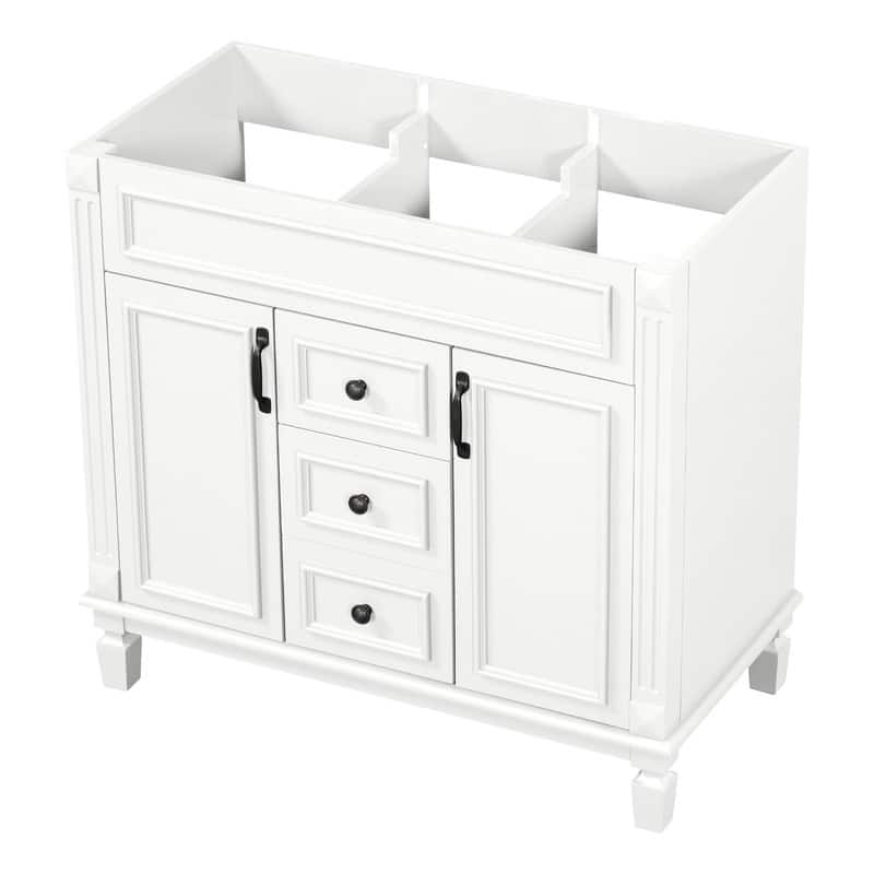 36" Bathroom Vanity without Top Sink, Bathroom Cabinet with 2 Soft Closing Doors and 2 Drawers