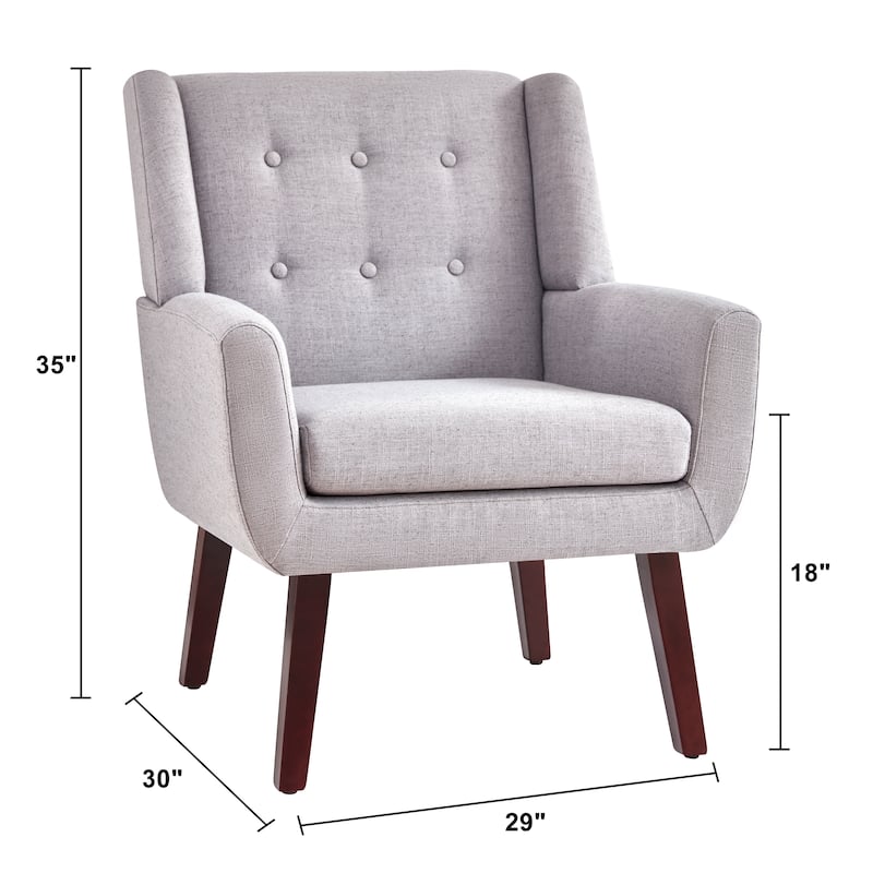 HUIMO Modern Linen Upholstered Armchair Tufted Accent Chair
