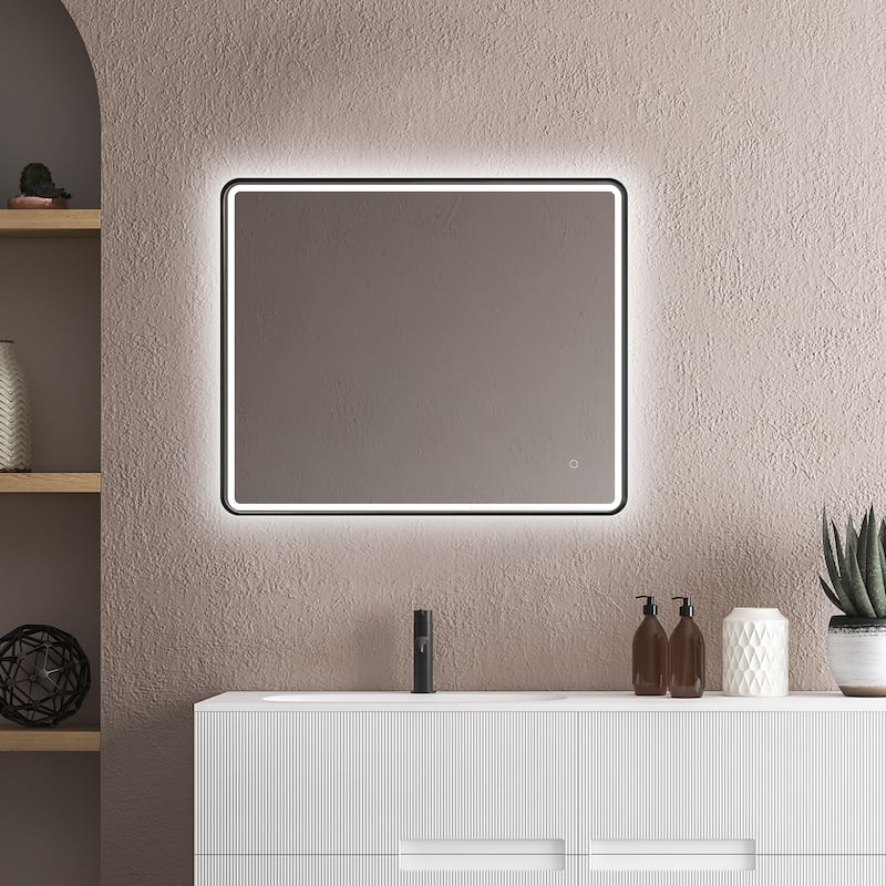 Altair Viaggi Rectangle Framed LED Lighted Wall Mirror