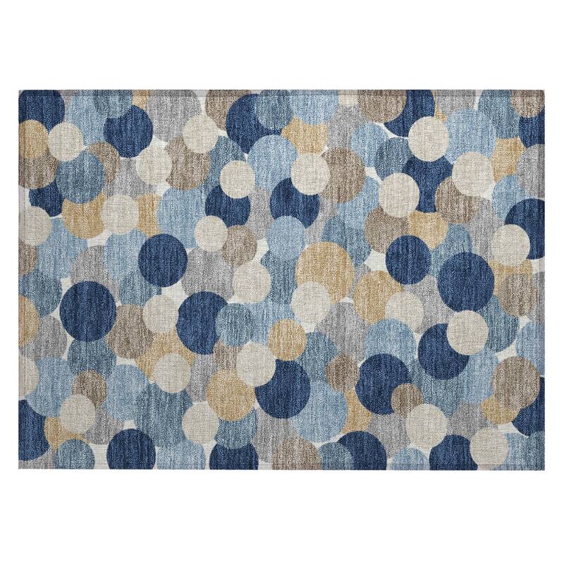 Machine Washable Indoor/ Outdoor Mucho Bubbles Chantille Rug