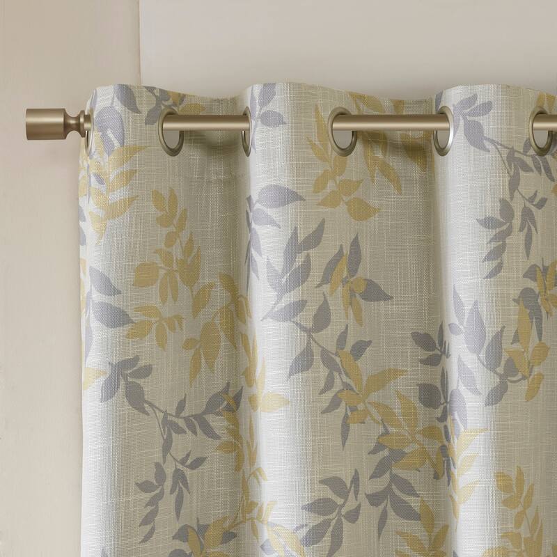 SunSmart April SIngle Printed Botanical Blackout Curtain Panel