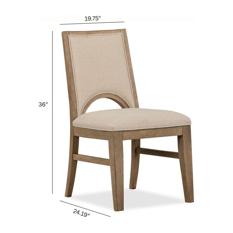 Magnussen Home Tristan Swiss Coffee Upholstered Side Chair Two Pack - 19.75''W x 24.19''D x 36''H
