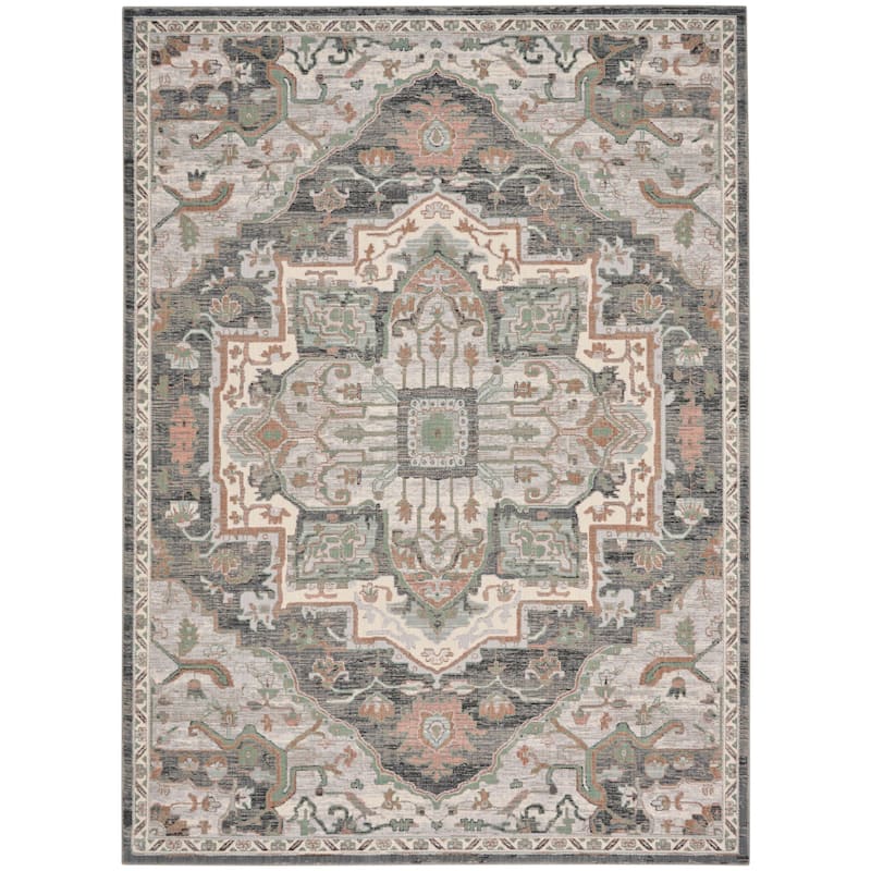 Nourison Parisa Traditional Persian Medallion Bordered Area Rug