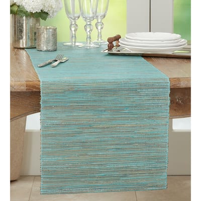 Nubby Table Runner With Shimmering Woven Design