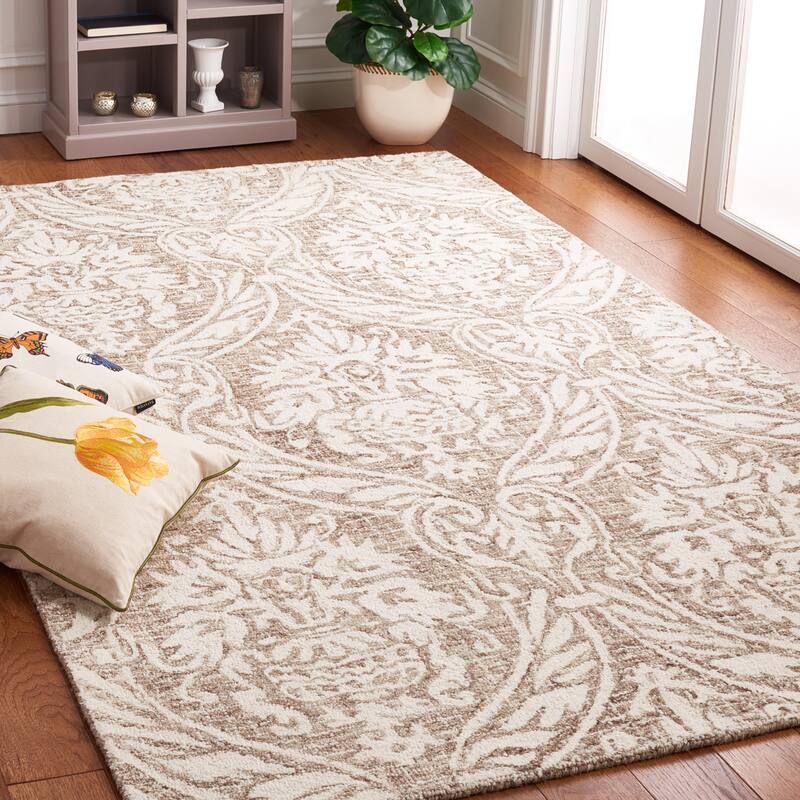 SAFAVIEH Handmade Abstract Martijke Modern Wool Rug - 6' x 9' - Ivory/Beige