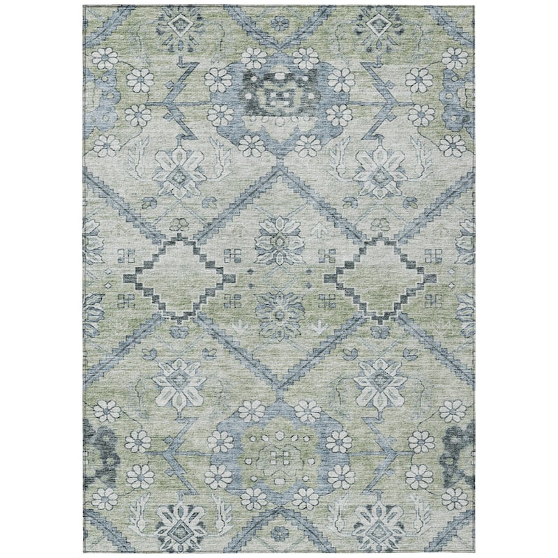 Machine Washable Indoor/ Outdoor Chantille Tribal Garden Rug