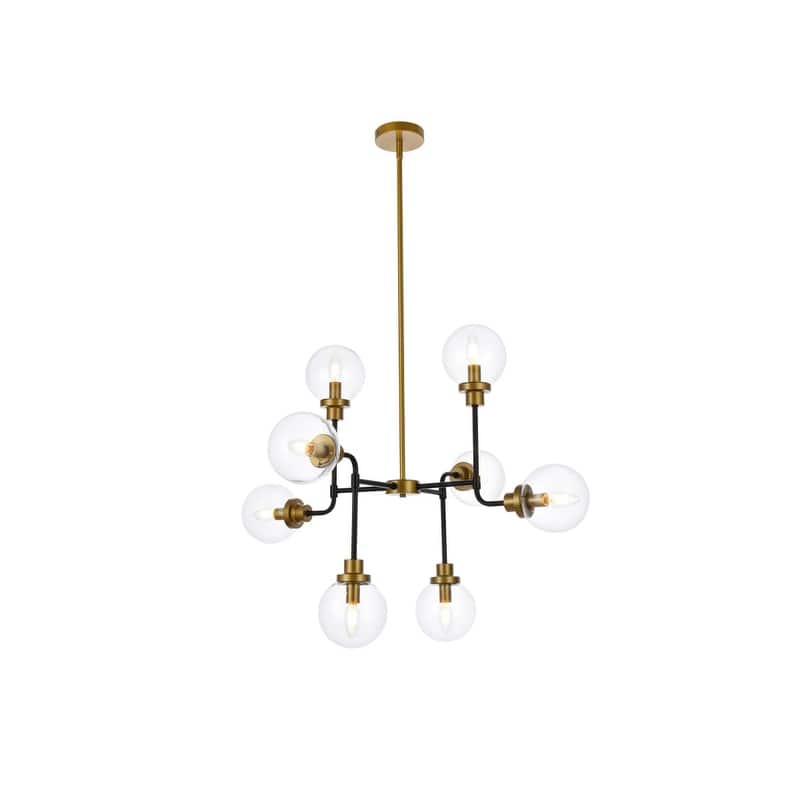 Hope 8 Light Pendant in with clear shade - 36 Inch