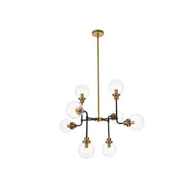 Hope 8 Light Pendant in with clear shade - 36 Inch