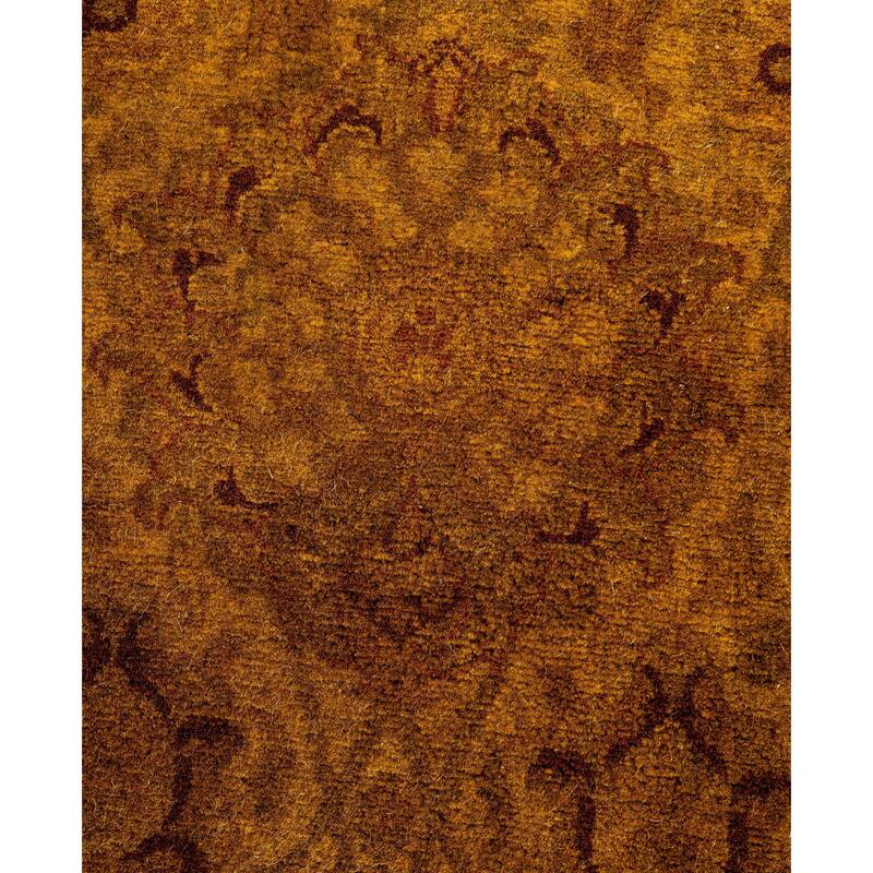 Overdyed One-of-a-Kind Hand-Knotted Area Rug - Gold - 5' 1" x 5' 1"