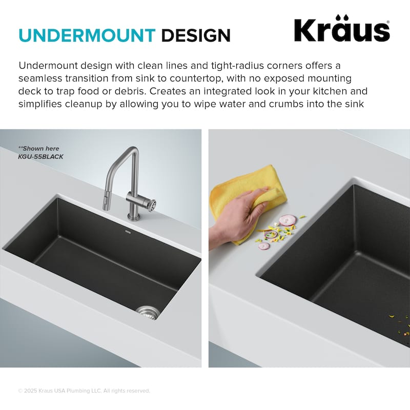 KRAUS Forteza Granite 32 inch 1-Bowl Undermount Kitchen Sink