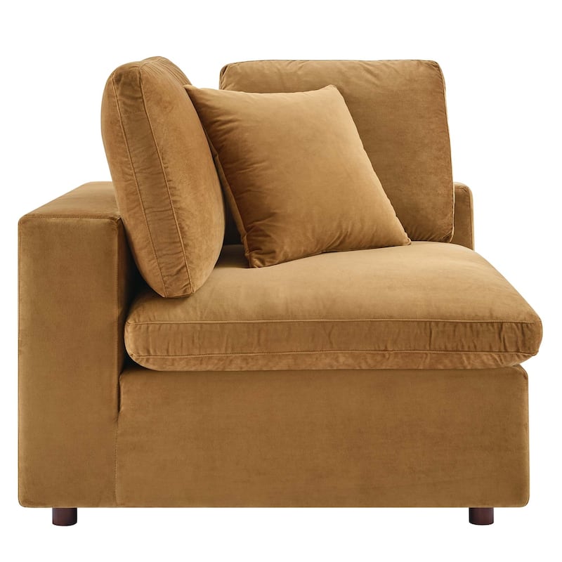 Commix Down Filled Overstuffed Velvet 6-Piece Sectional Sofa