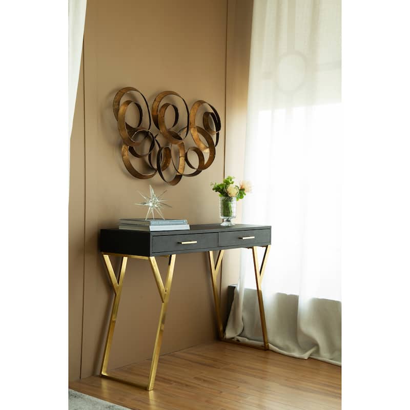 Modern Gold Leaf Wall Decor Iron Art Decorative Wall Decor Easy Install, for Living Room Office and Bedroom