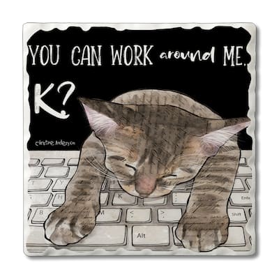 Counterart Absorbent Stone Coasters - Work Around Me - Set of 4 - 4x4x1.528