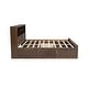 preview thumbnail 9 of 24, King Size Solid Wood Platform Kids Bed Frame with Multi-functional Storage Headboard, USB Ports & 2-Drawers, Antique Wood Color