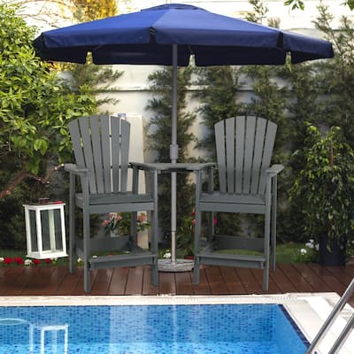 Aoodor Tall Adirondack Chairs Set of 2,HDPE Patio Bar Stool