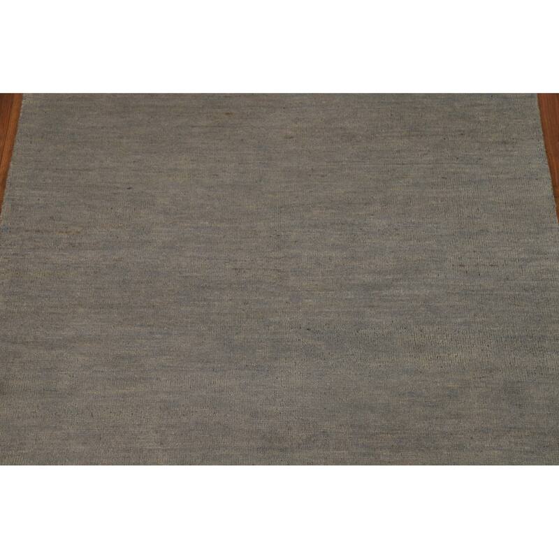Hand Knotted Oriental 100% Wool Carpet Modern Modern Greys & Charcoal Gabbeh Area Rug - 5' 1'' X 3' 4''