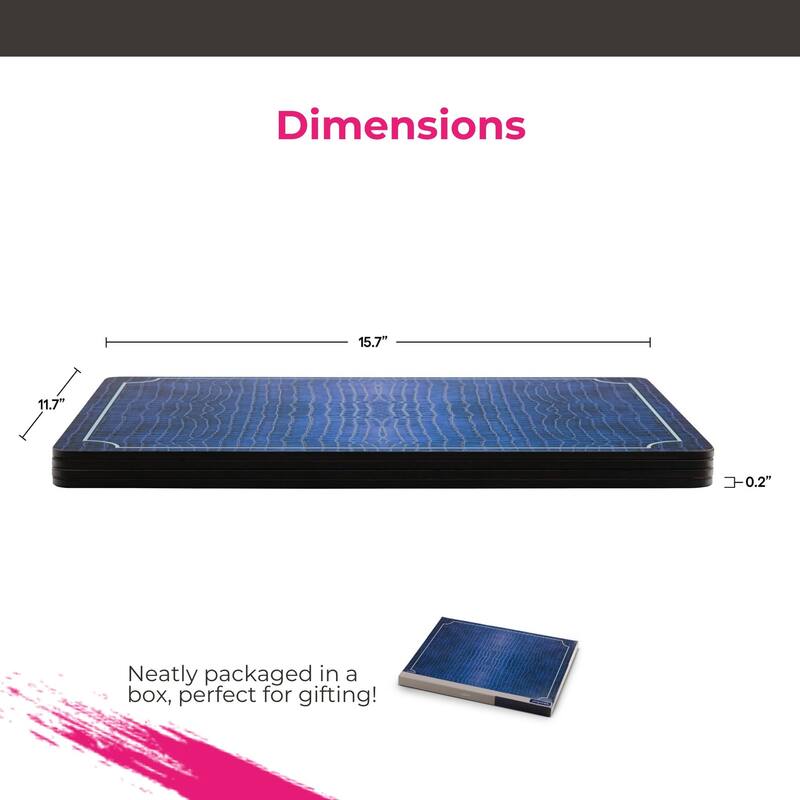 Pimpernel Set of 4 Blue Croc Leather Placemats - 15.7 x 11.7 Inch