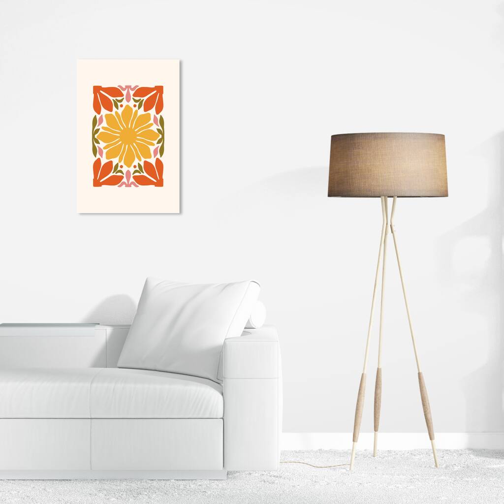 Wynwood Studio Canvas Floral and Botanical My Flower is a Sun Yellow and Mustard Modern & Contemporary Wall Art Canvas Print