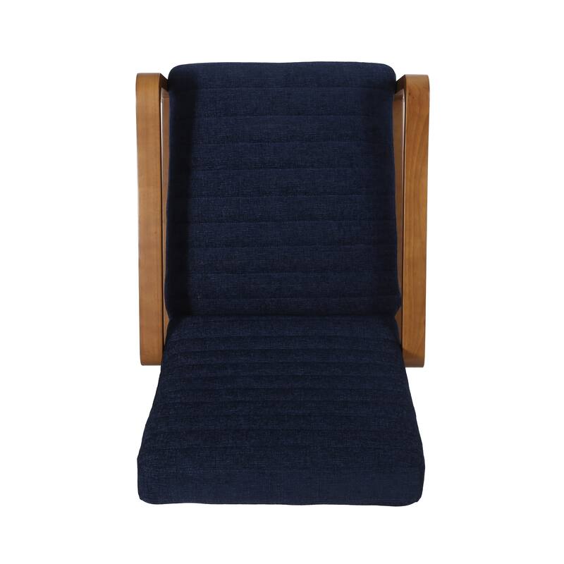 Small Wood Frame Recliner Club Chair with Retractable Footrest Living Room Lounge Armchair Upholstered Reading Chair for Bedroom
