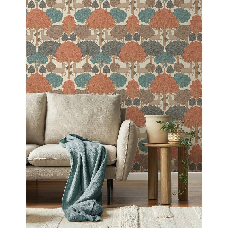 Forest of Arden Apricot Deer Wallpaper