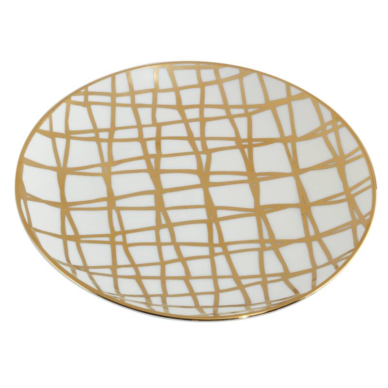 Certified International Matrix Gold Plated 6" Luncheon/Canape Plates, Set of 6 Assorted Designs - 6-inch