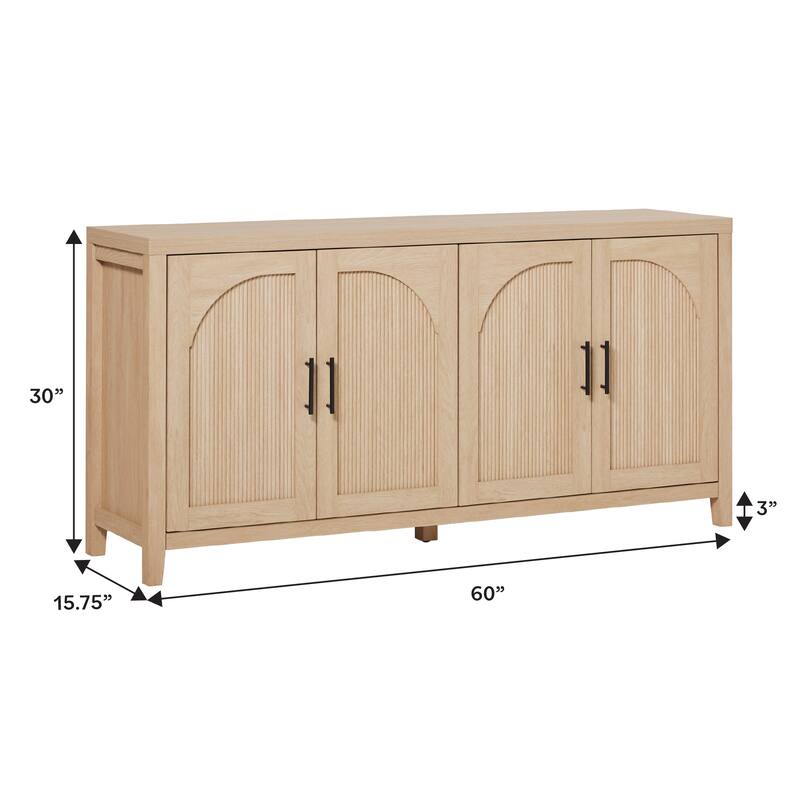 Walker Edison Modern 60-inch Reeded Sideboard with Arched Doors