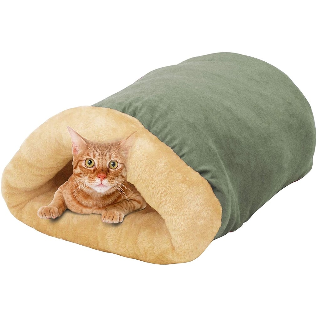 GOOPAWS 4 in 1 Self Warming Burrow Cat Bed
