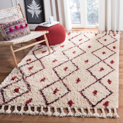 SAFAVIEH Handmade Casablanca Shag Wynona Tribal Moroccan Wool Rug