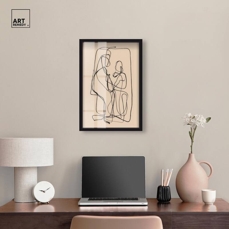 Embrace of Lines II Shadowbox by Art Remedy