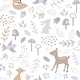 preview thumbnail 5 of 3, Bedtime Originals Deer Park White/Gray Woodland Animals Baby Fitted Crib Sheet