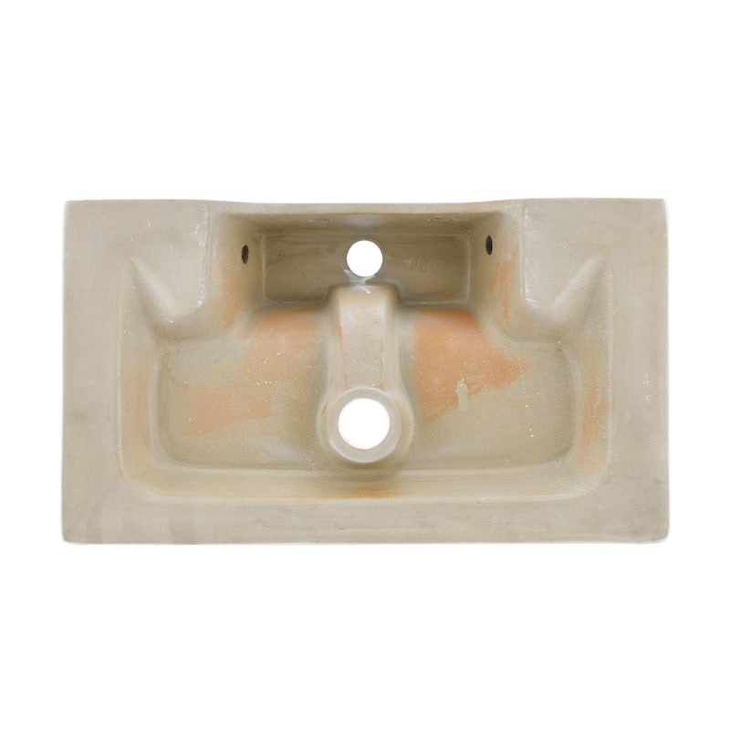 Claire 22" Rectangle Wall-Mount Bathroom Sink In White Marble - 22.05" x 12.4" 5.3"