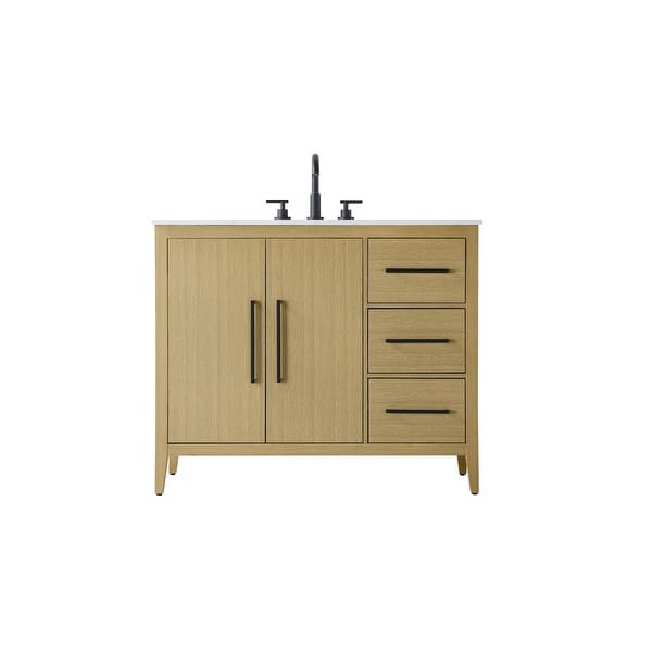 slide 2 of 11, Elegant Lighting VF29342 Millie 42" Free Standing Single Basin Vanity Honey Brown